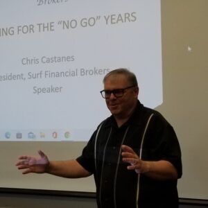 Chris Castanes, networking speaker for sales organizations, giving a keynote.